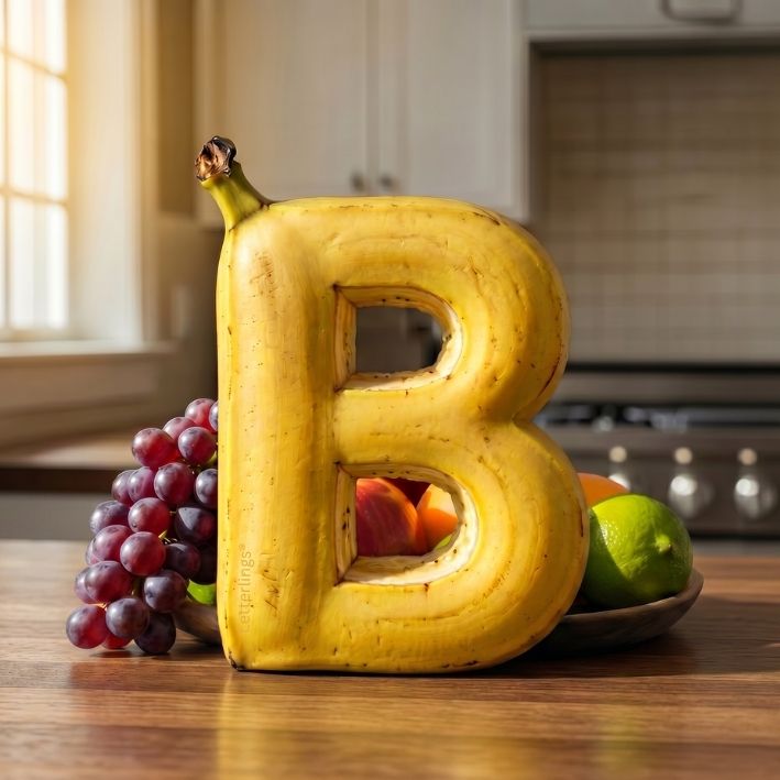 B-Letterling als Banane verkleidet